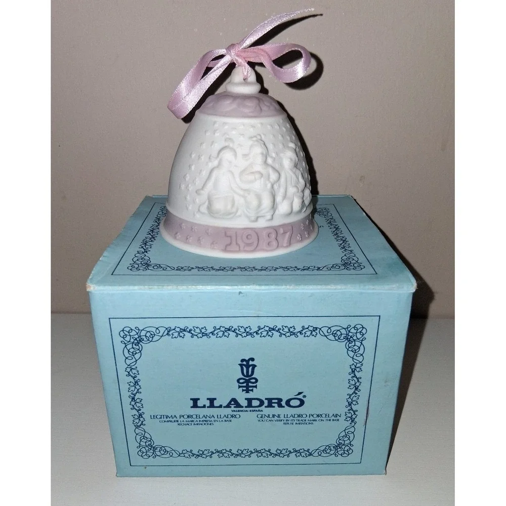 Lladro Porcelain Christmas Bell Ornament • 1987 • First Edition • With Box